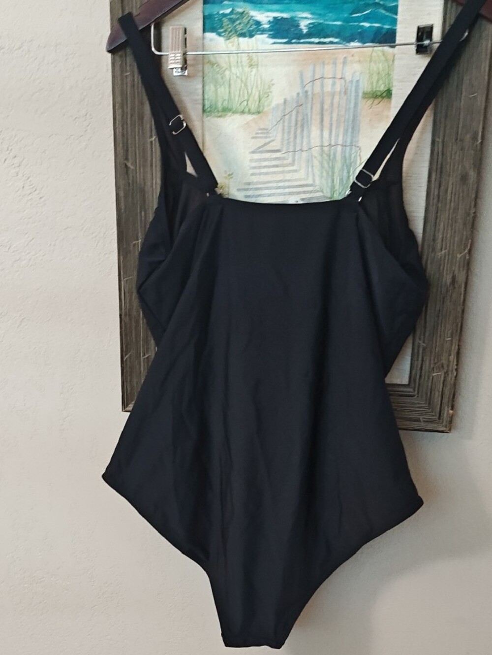 Black Girls' One-Piece Swimsuit - Classic Ruched Front XXL - Picture 3 of 3